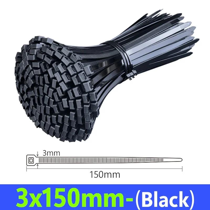 600/100x Self Locking Cable Ties Plastic Nylon Adjustable Cord Ties Straps Fastening Fixed Loop Home Office Cables Tie Fastener