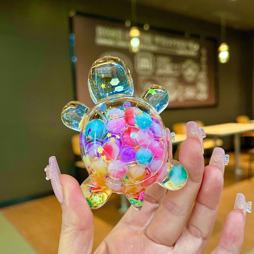Diy Creative Table Toy Gift with Luminous Sand, Dazzling and Sparkling Turtle Ornaments