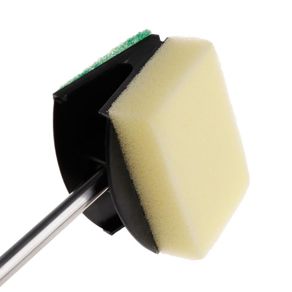 Double-sided Fish Tank Window Long Handle Clean Aquarium Cleaner Sponge Brush Cleaning Tool Kit