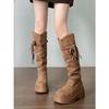 Black Premium Thick-soled Boots Long Boots Autumn with Skirt Slimming and Heightening Knight Boots
