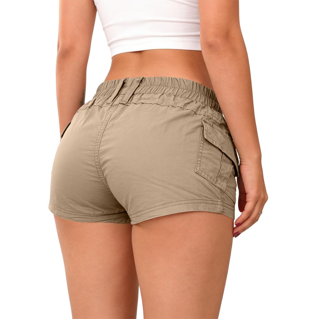 Women's  E-Girl Cargo Shorts Summer Slim Fit Elastic Waist  Streetwear Shorts