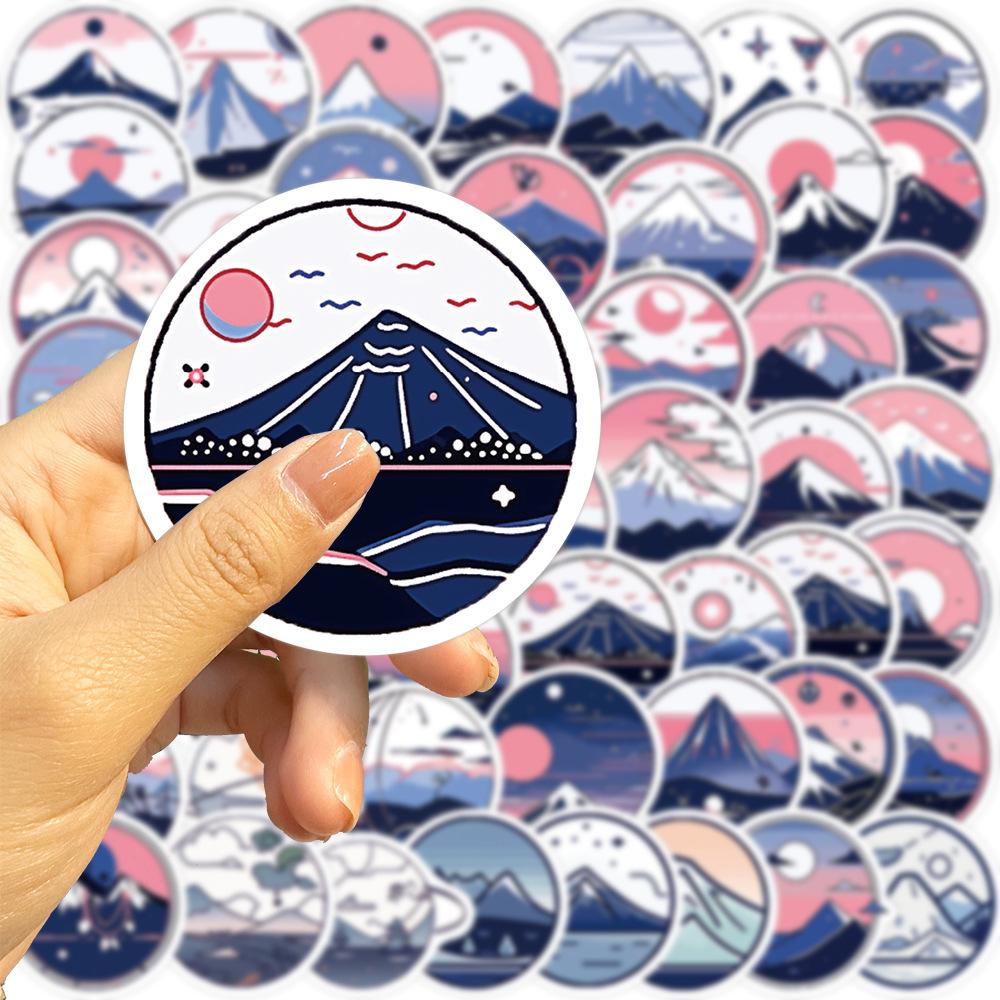 52 Cartoon Mountain Planet Pictures Graffiti Stickers Personalized Decorative Guitar Notebook Suitcase DIY Waterproof