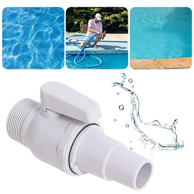 2-Way Ball Valve Water Flow Regulation Pool Valve Maximum 50 PSI Pressure Rating Pool Filter Stop Connector for Swimming Pools