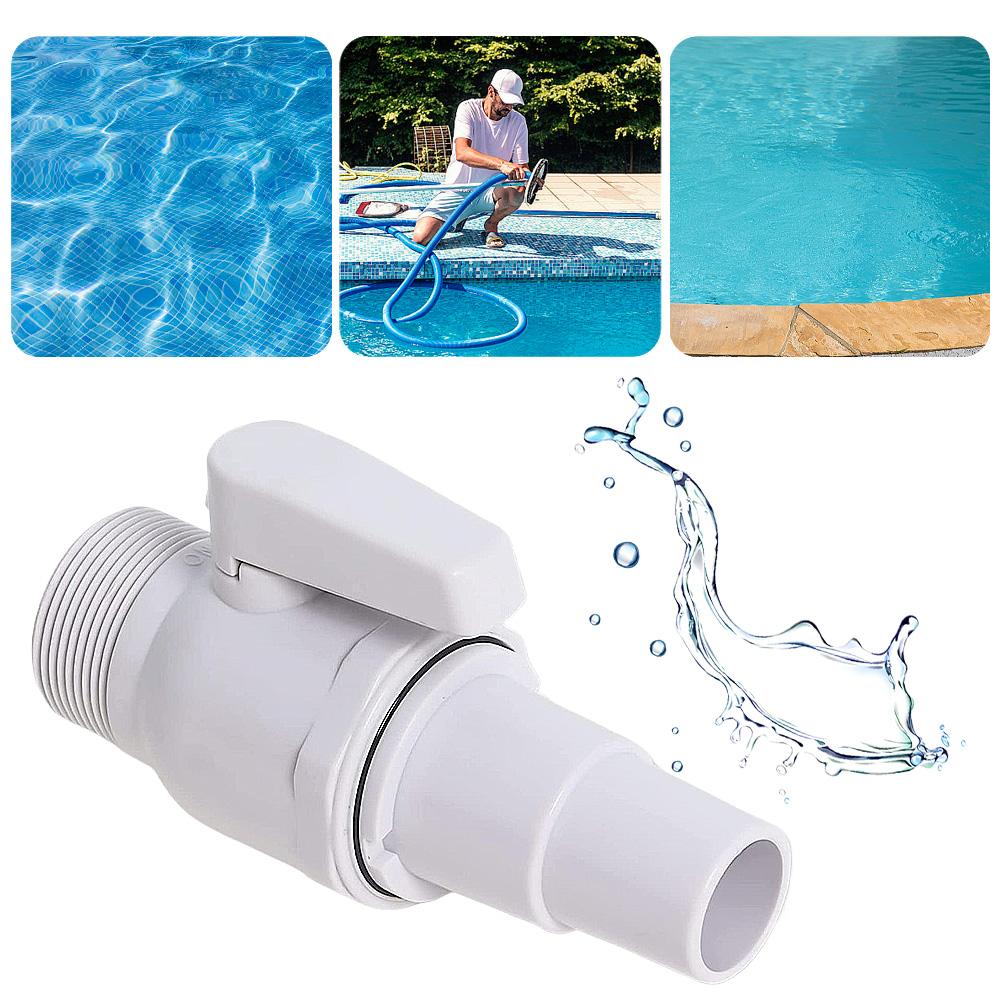 2-Way Ball Valve Water Flow Regulation Pool Valve Maximum 50 PSI Pressure Rating Pool Filter Stop Connector for Swimming Pools