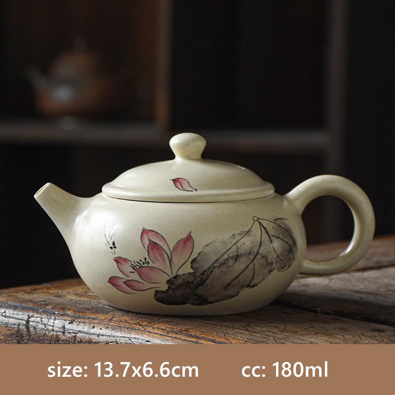 

Изысканный керамический чайник, расписанный вручную, чайник Lotus Xishi, фильтр с отверстием в форме шара, красивое ситечко для заваривания чая, принадлежности для традиционной чайной церемонии C