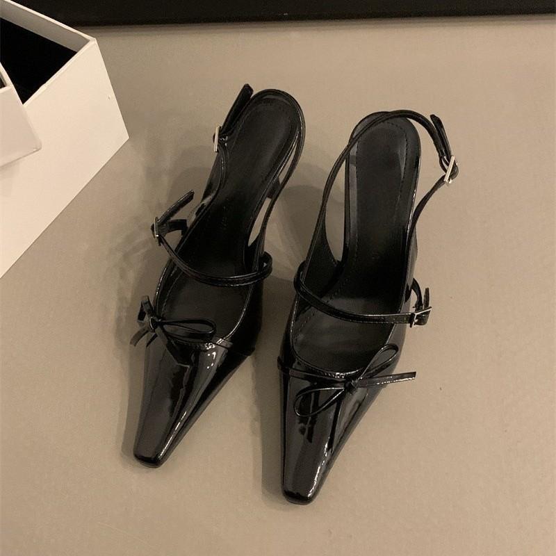Nische Nacktrosa High Heels Dünner Absatz Baotou Sandalen Feenschuhe Frühling Rock Einzelne Schuhe