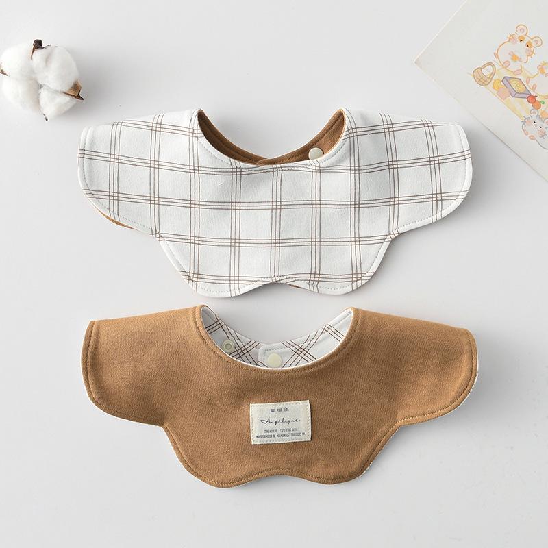 Korean Style A-Type Pure Cotton Double-Sided Baby Bib for 0-2 Years