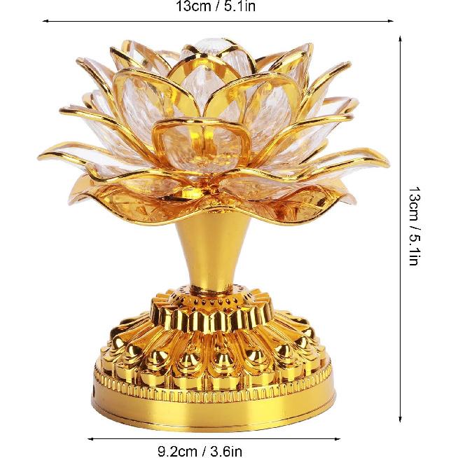 OUKENS Buddhist Lamp, 110-240V US Plug Buddha Lotus Light LED Lotus Lamp 7 Colorful Golden Buddha Night Light Buddhism Faith Supplies