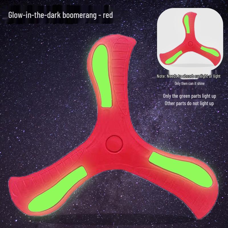 Luminous Glow-in-the-Dark Soft Boomerang Frisbee for Kids - Outdoor Toy