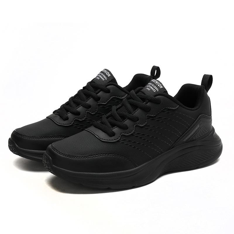 Autumn and winter new women's shoes leather velvet casual sports shoes women's waterproof and non-slip running shoes lightweight warm cotton shoes
