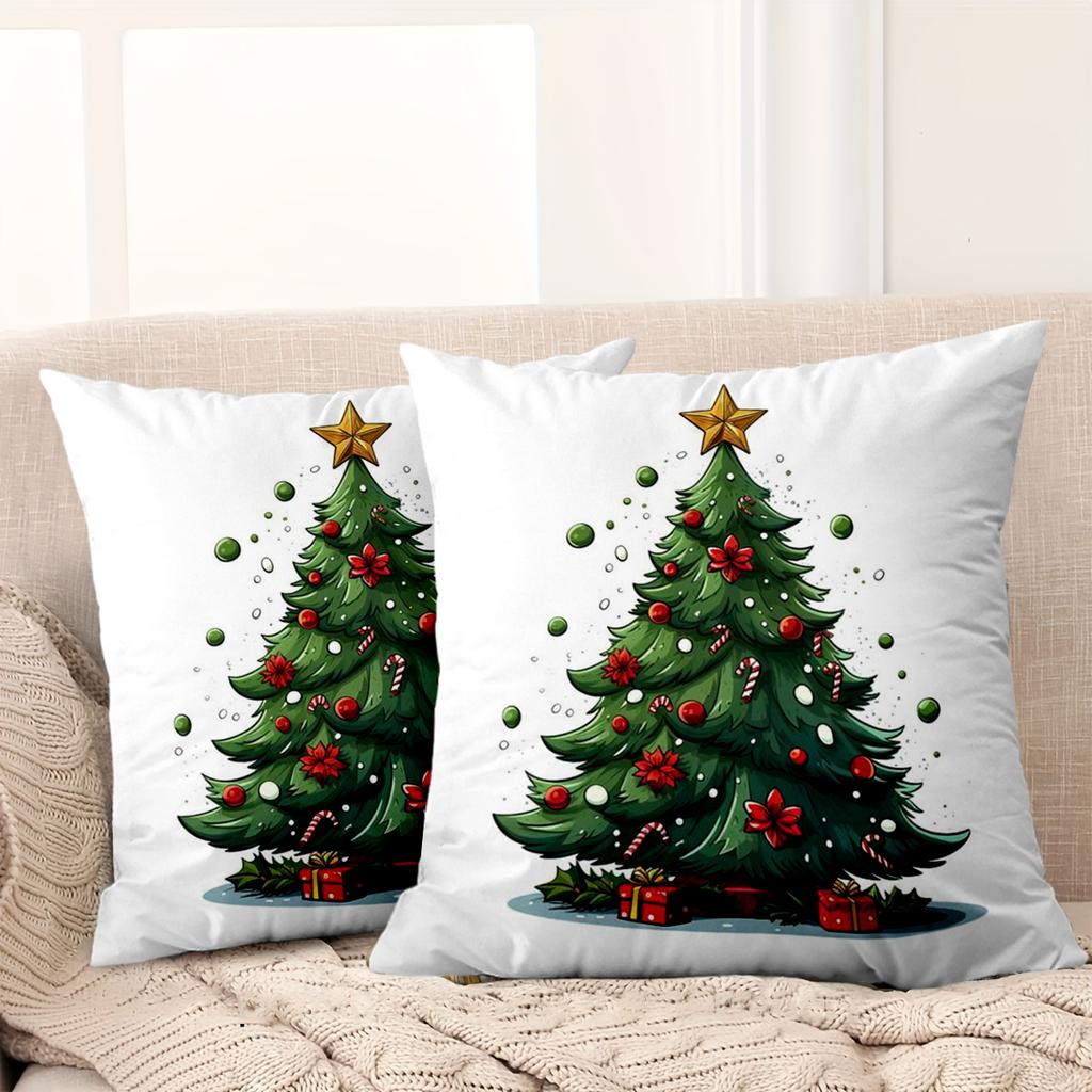 1 Pieces Christmas Tree Pattern Decorative Cushion Pillow Polyester pillowcase, sofa decorative cushion cov Headboard Pillow