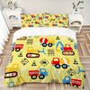 Construction Zone Fun Print 3Pcs Bedding Setduvet Cover With 2 Bedropillowcase Home Birthday Gift