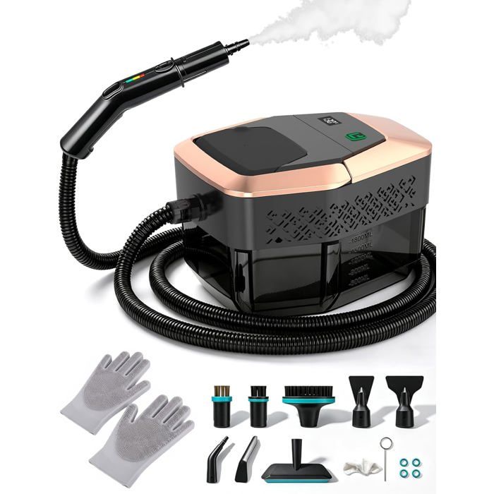 3 Level Steam Cleaner, Adjustable Handle, High Pressure, 4 Bar, Heating Time 15s,105°C, 1.8l Water Tank, Cleaner