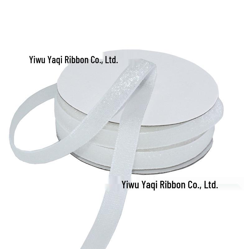 1cm Flocked Ribbon for Gift Wrapping & Costume Decoration - Non-Elastic, Shiny Woven Design