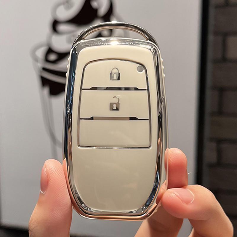 

Чехол для автомобильного ключа для Toyota Rav4 Highland Fortuner 2015 2016 2017 2018 2019 белый