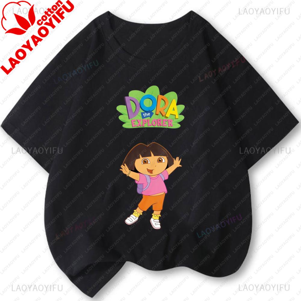 Doras The Explorers T Shirt Summer Short Sleeve Tee Novelty Fashion Graphic T Shirts Cotton Vintage Printed Shirt Camisa Clothes