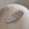 Korean Plaid Floral Oval Hair Clip - Cute & Simple Hair Accessory