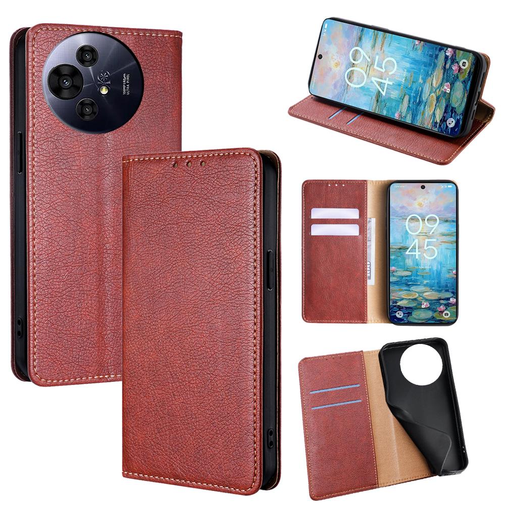 

Wallet Case for TCL 50 NxtPaper 5G/50 Pro NxtPaper 5G PU Leather Magnetic Auto-Absorbed Phone Cover Brown