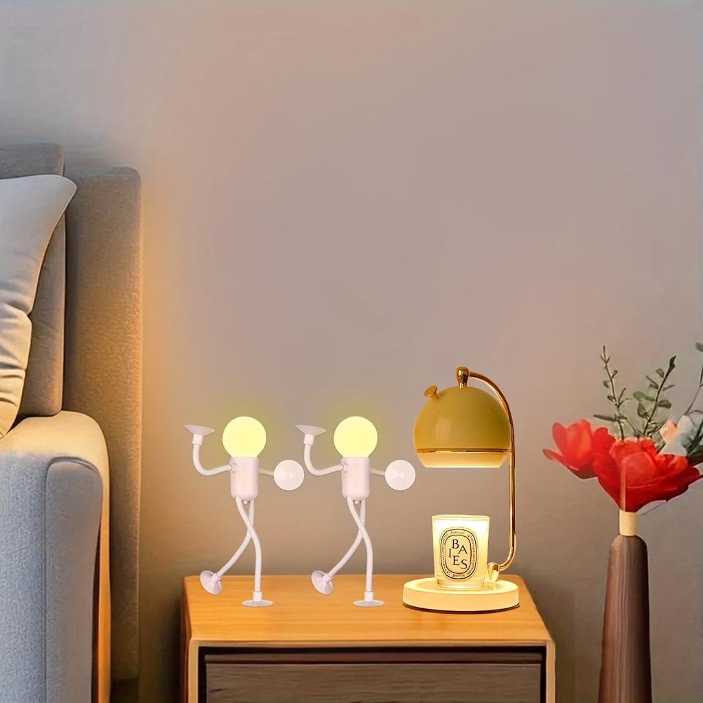 New Arrival 2-pack of Small Humanoid Night Lights, Foldable and Bendable Lamps, Table Lamps, Changeable Lamps - Creative and Fun Funny Table Lamps