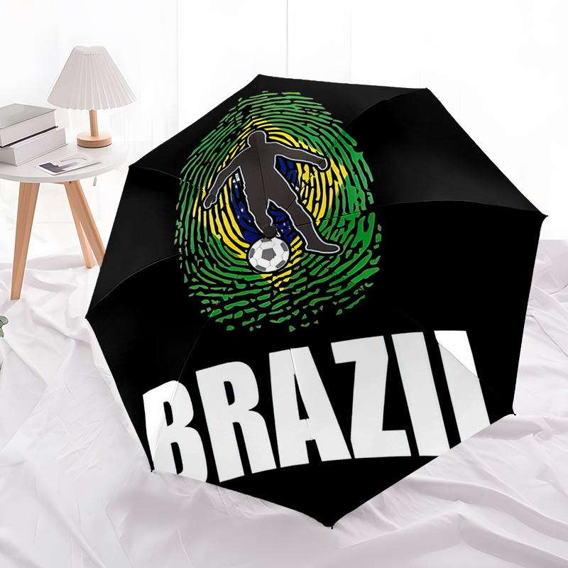 1pc Football team Umbrella Portable Folding Umbrella Iron Frame Hole Bone Structure Outdoor Home Umbrella