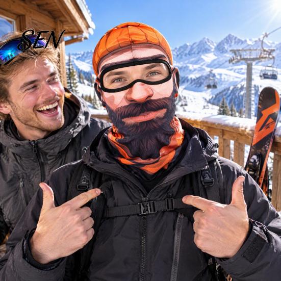 Head Protection Face Mask Funny Old Man Ski Mask, Full Neck Coverage Balaclava, Quick Drying Windproof Cover for Outdoor Cycling Sports Shield