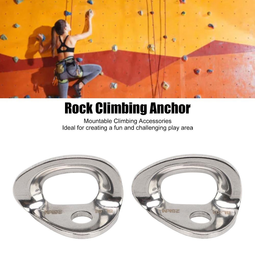 2 Pcs 25kN Climbing Bolt Hanger Stainless Steel Climbing Holds Bolt Hanger  Aerial Work