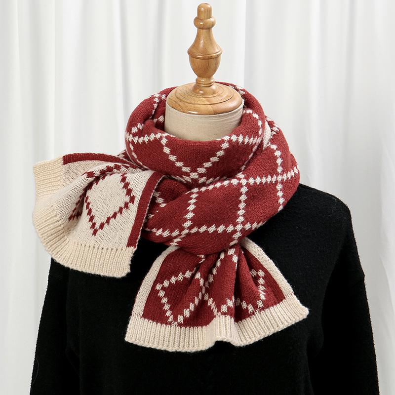 Plaid Cashmere Scarves for Ladies Luxury Designers Scarf Winter Thicken Warm Soft Pashmina Shawls Wraps Knitted Long Scarf Women