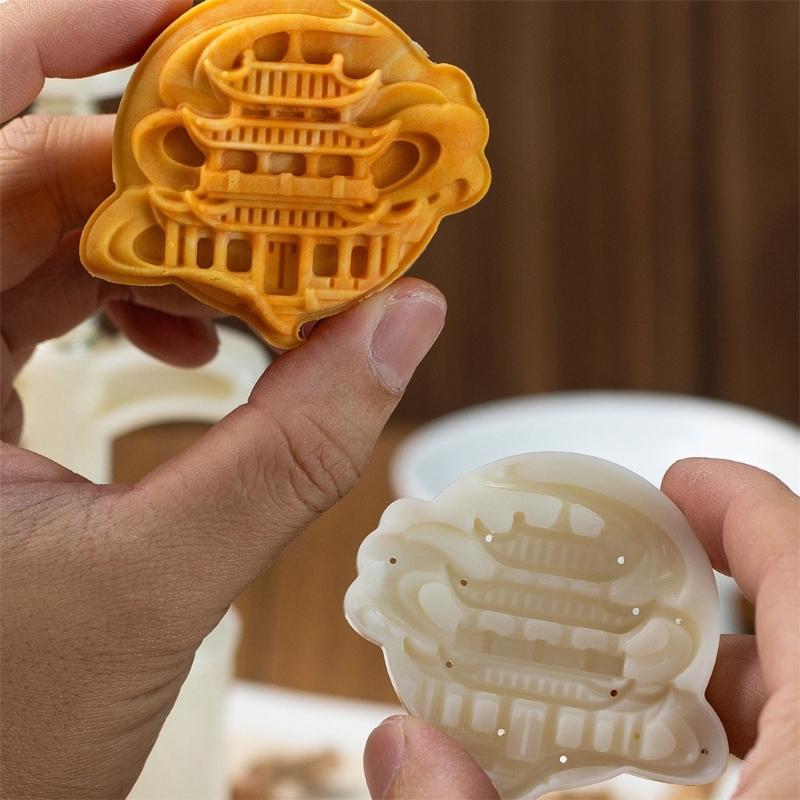 Moon Cakes Maker 75G Pattern Molds Safe Food Grade Component Hand Design