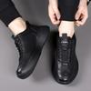 Men's Casual Shoes Lace Up Black Trend Wild Fashion Men Shoes Thick-soled Shoe Men Leather Shoes Men Zapatos De Hombre