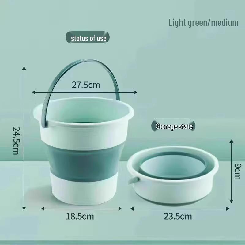 Durable Folding Portable Multi-Use Plastic Bucket: Ideal for Laundry, Outdoor Fishing, Car Storage, and More