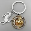 Keychain Year of Horse 2026 Zodiac Souvenir Pendant Key Chain Horse Pattern Charm Keyring Car Keys Backpacks Accessories