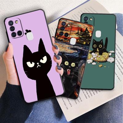 Katze Cartoon süße Handytasche für Samsung Galaxy M13 M32 5g M52 M31 M22 M12 M51 M30s M23 M33 M11 M53 Tpu weiche Luxus schwarze Abdeckung