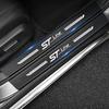 Carbon Fiber Car Door Sill Anti Kick Sticker Rear Bumper Trunk Scratch Guard Decals For Ford STline Logo Exterior Accessories