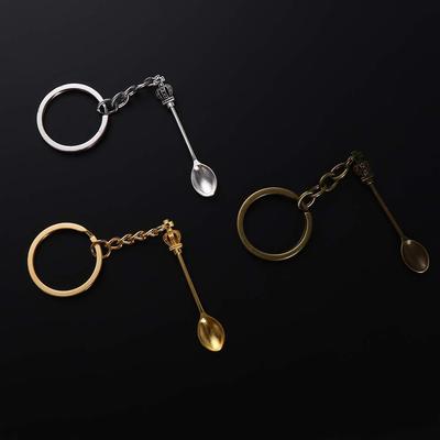 Bijoux d'artisanat faits à la main Cadeau Ornements couleur argent Porte-clés en métal Bibelots Porte-clés cuillère Porte-clés