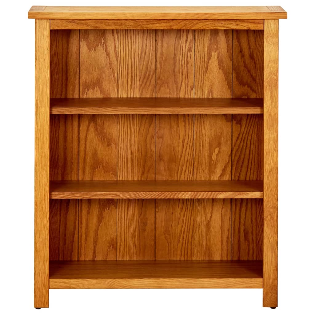 Vidaxl Libreria a 3 Ripiani, 70x22,5x82 Cm, Legno Massello di Quercia