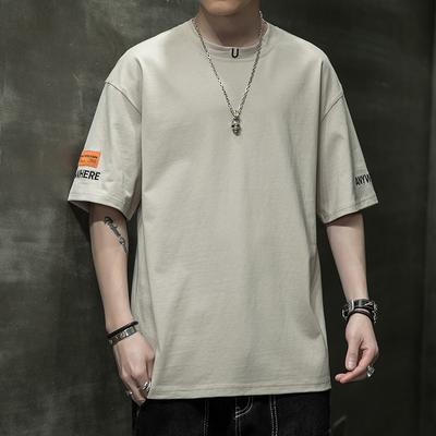 Men's Summer Short Sleeve T-Shirt Casual Round Neck Cotton Embroidered Tee Stylish Basic Top Lightweight Breathable Pure Cotton Summer Wear