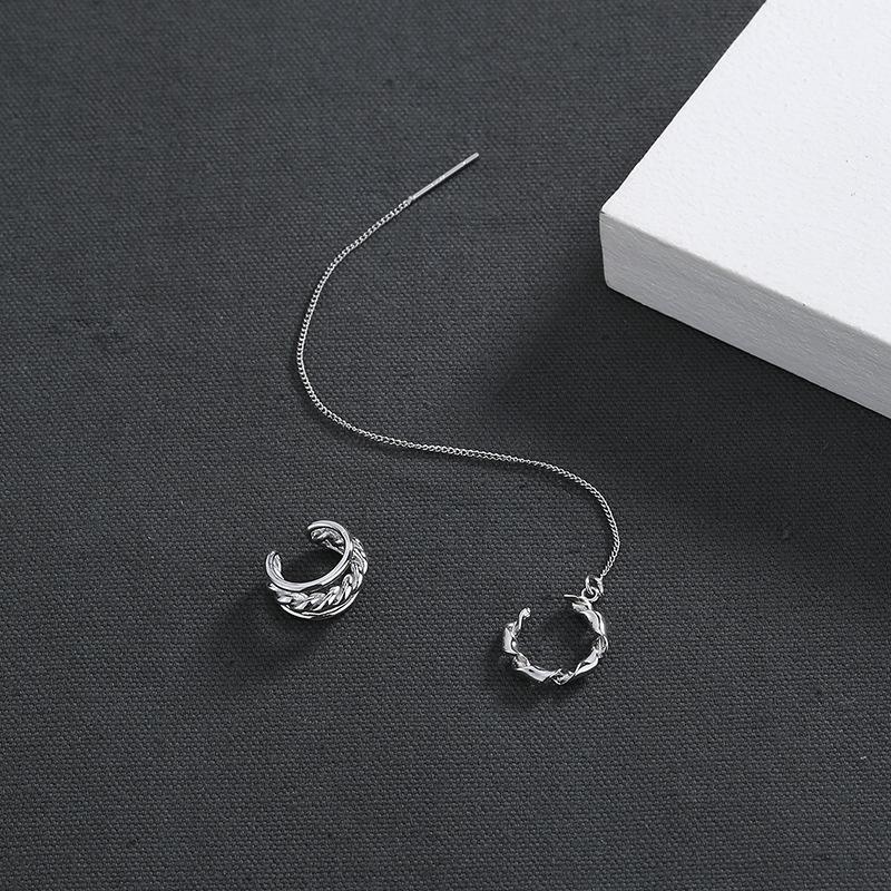 Chic Spiral Rotating Pattern Integrated Earclip Earrings Personalized Dark Multi-Layer Double Twist Earclip Earrings
