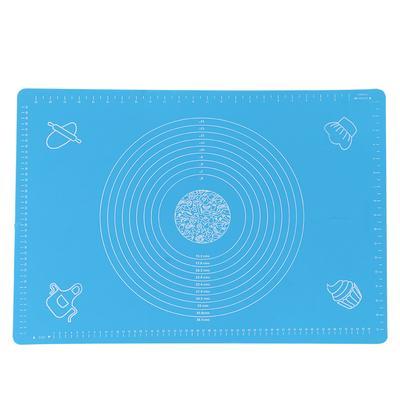 64x45cm High Temperature Resistant Non-Stick Silicone Dough Mat with Scale Baking Tool(Blue )