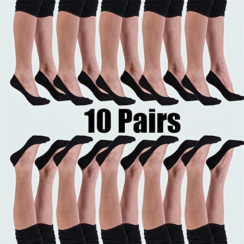 10-Pack Women's No-Show Short Socks with Heel Protection - Full Coverage Ankle & Heel, Thin Summer Invisible Socks Suitable For, Travel, Dates