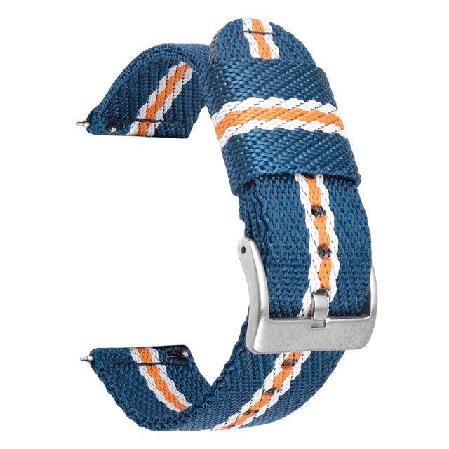 

20 мм 22 мм холщовый нейлоновый спортивный универсальный ремешок для часов с пряжкой-пряжкой, дышащий и износостойкий сменный ремешок для умных часов 22m