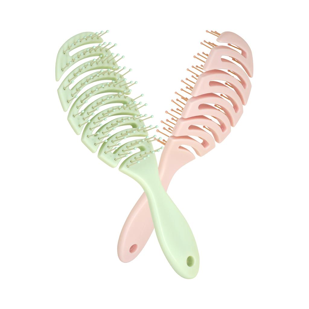 Multicolor Hollow Out Hair Brushes Set Flexible Bristles for Gentle Detangling Styling All Hair Types Daily Use