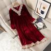 Velvet Pajamas Women's Pajamas V-neck Nightgown Velvet Pajamas Pajamas New Underwear Home Clothes