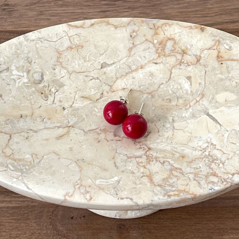 Oar Red Pearl 12mm Earrings