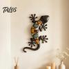 Artistic Wall Ornaments for Living Room Metal Gecko Lizard Decor, Colorful Painted Iron Art, Weather Resistant Decor Outdoor Farmhouse Hanging