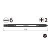VESSEL Ball Grip Replacement Bit x PD142611 (Double-Headed +2/-6 110)