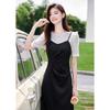 Sishuinianhua Women's Elegant Short-Sleeve A-Line Midi Dress