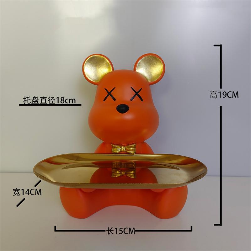 [2025 New] Cartoon Bear Tray Decor - Luxury Entryway Key Organizer, Multi-Function Resin Catchall for Living Room