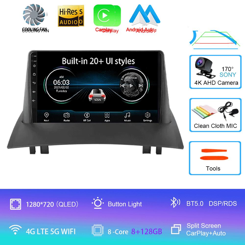 Android 14 2 Din Car Radio For Renault Megane 2 2002-2009 Multimedia Video Player Navigation GPS Stereo Head Unit