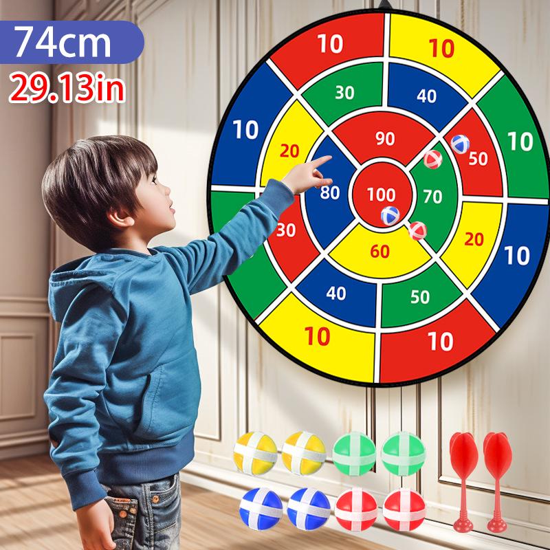 Foldable 74CM Dartboard & Sticky Ball Set for Indoor Play