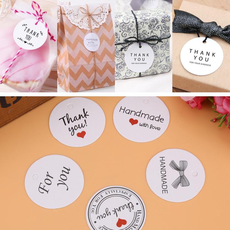 100x Thank You Gift Tags Hanging Tags Bookmarks Wedding Baking Decoration